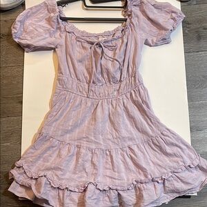 Lost + Wander Pink Ruffled Smocked Sundress